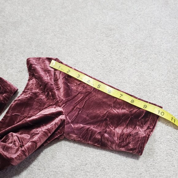 & OTHER STORIES NWT Velvet Jacquard Bodysuit SS Stretch V-Neck Burgundy Womens 6 - Picture 15 of 15